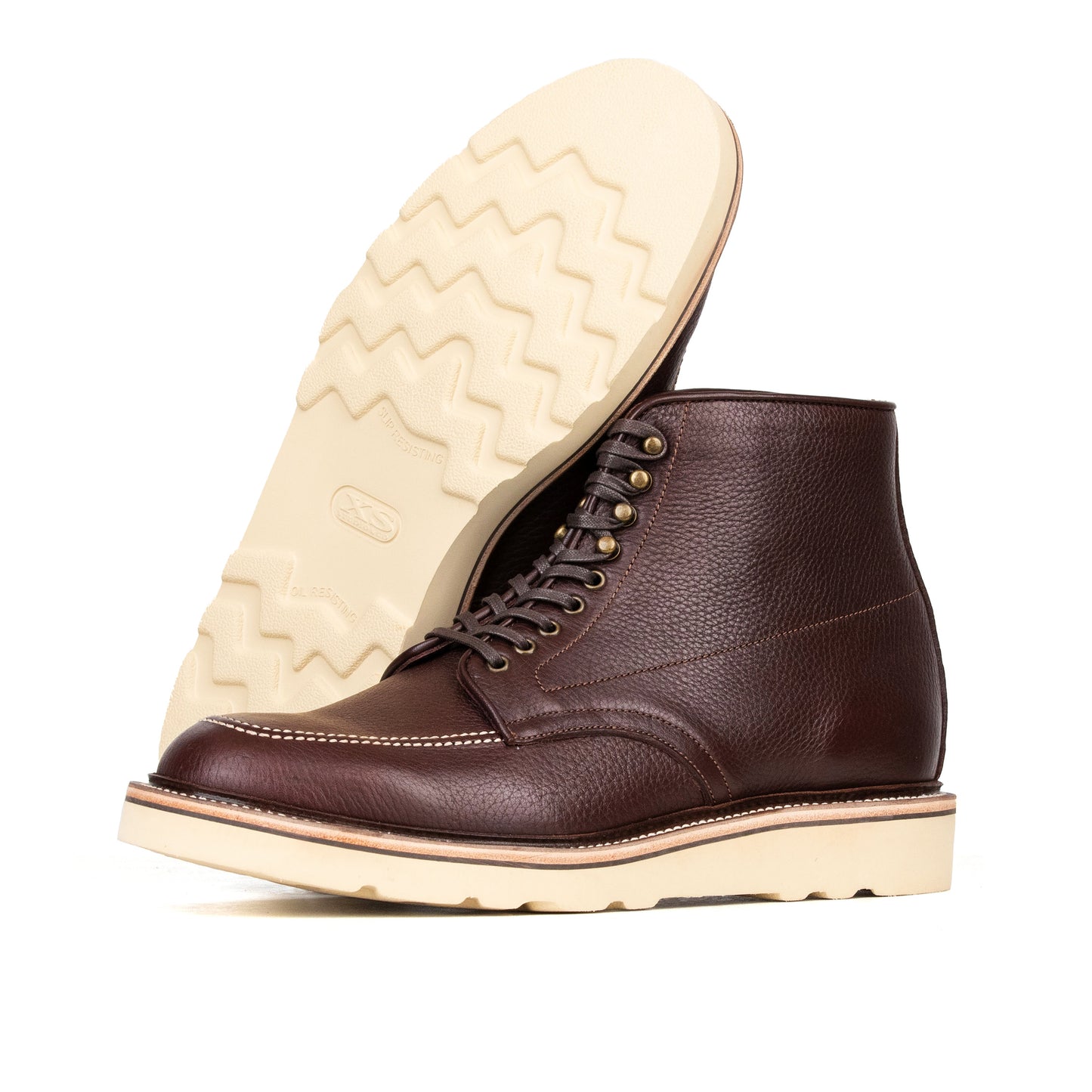 Indiana MocToe Boot - luosjiet®boots - Dark Brown Lychee pattern Cowhide