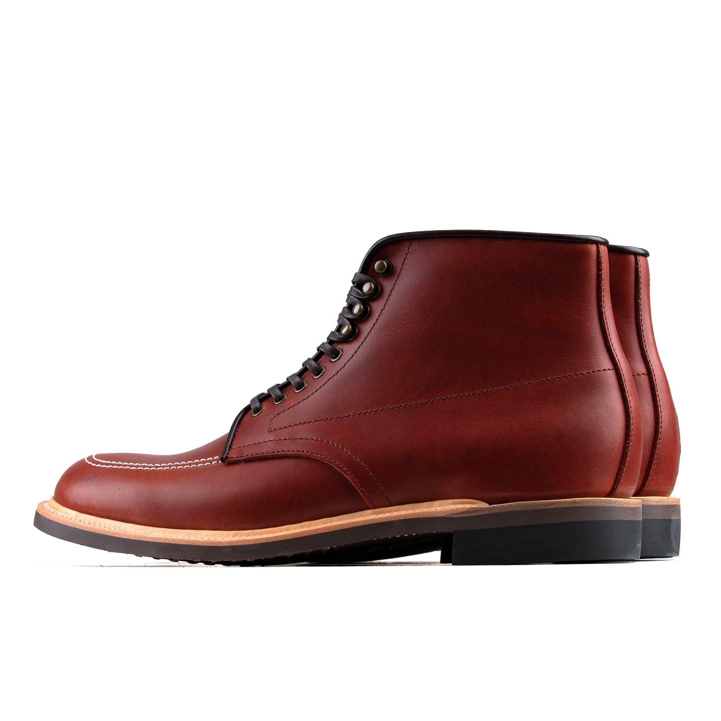 Indiana MocToe Boot - luosjiet®boots - BrickRed Full Grain Cowhide