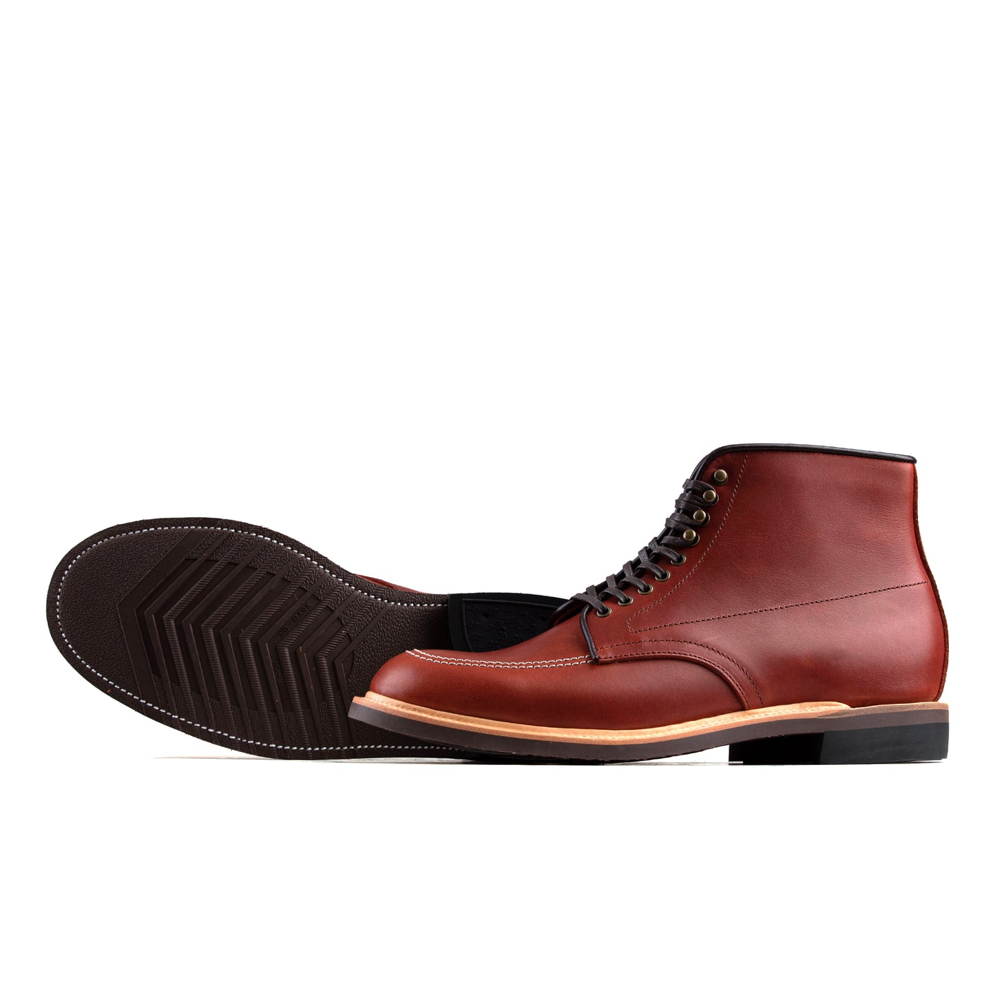 Indiana MocToe Boot - luosjiet®boots - BrickRed Full Grain Cowhide