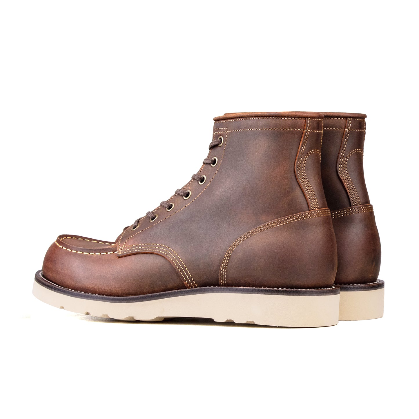 City MocToe Boot -luosjiet®boots - Crazy Horse Red Brown