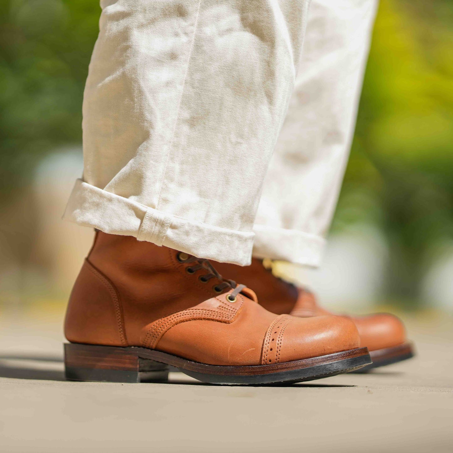 Munson Paratroop Boots P02 - luosjiet®boots MTO - Tan Latigo Grain Cowhide