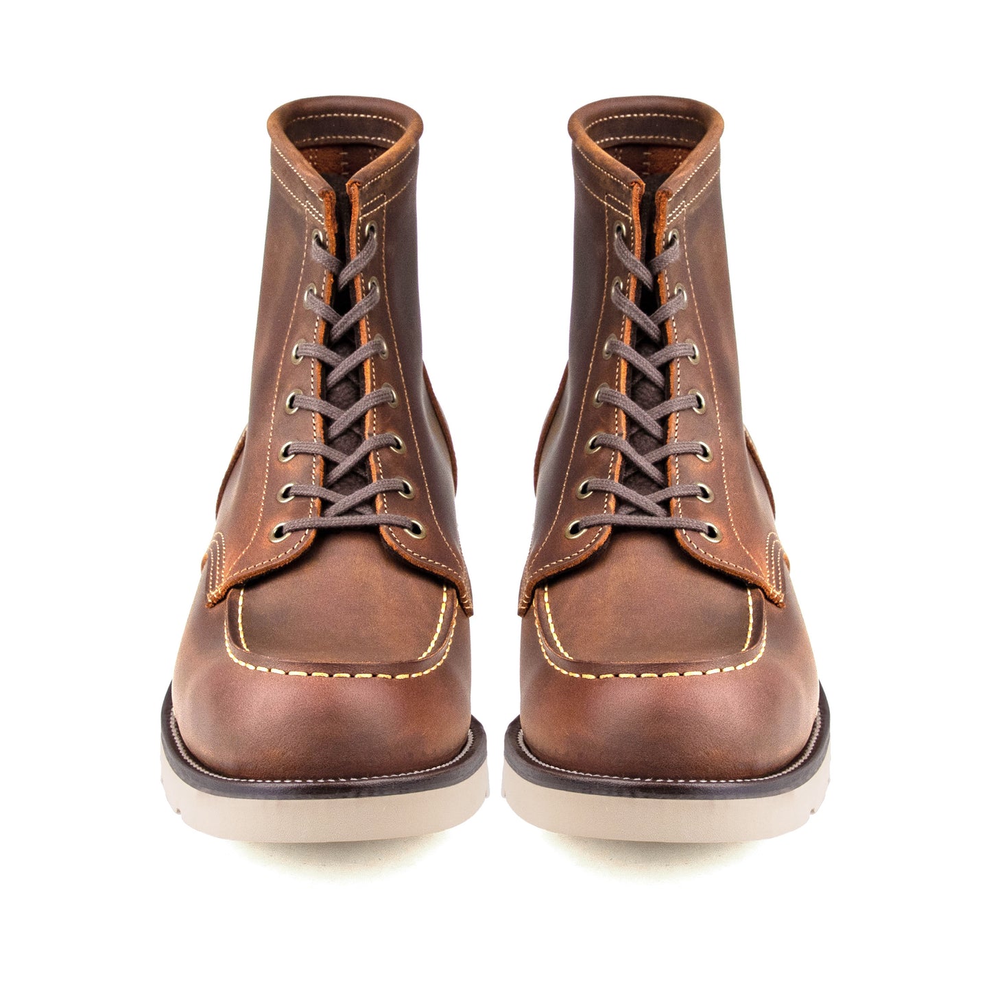 City MocToe Boot -luosjiet®boots - Crazy Horse Red Brown