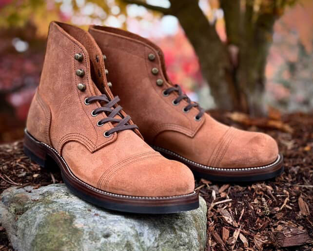 Munson Paratroop Boots P01 - luosjiet®boots MTO - Tan Latigo Grain Cowhide Reverse