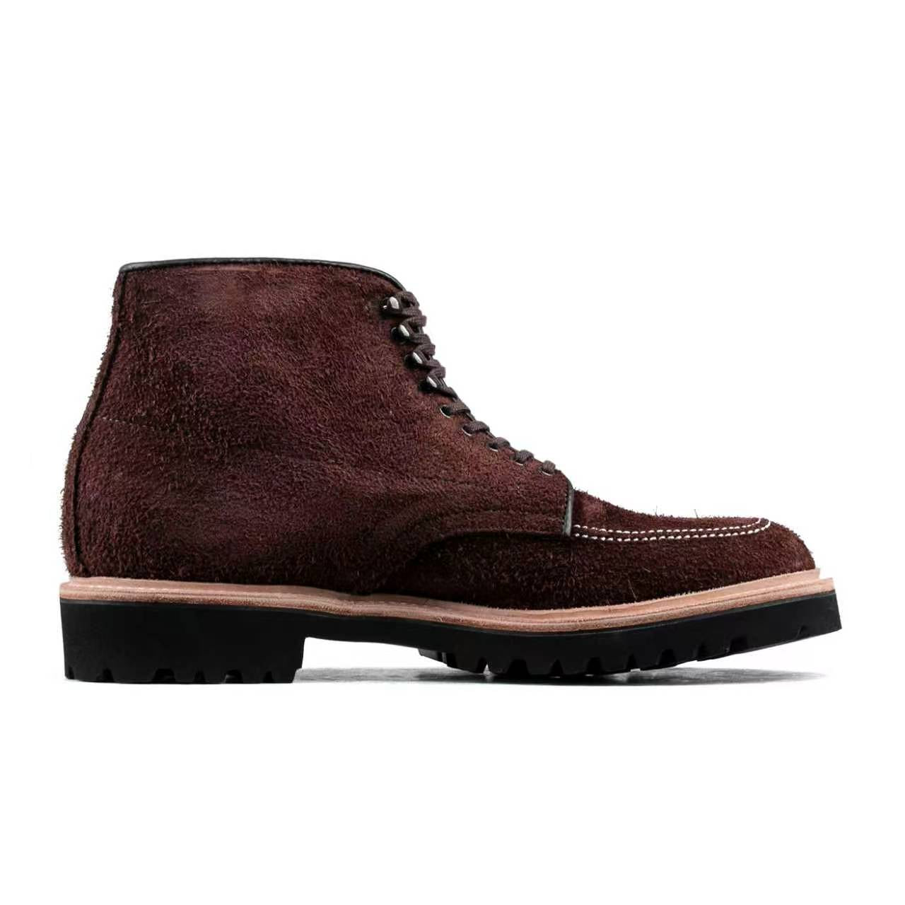 Indiana MocToe Boot - luosjiet®boots - Dark Brown Oiled Cowhide Reverse