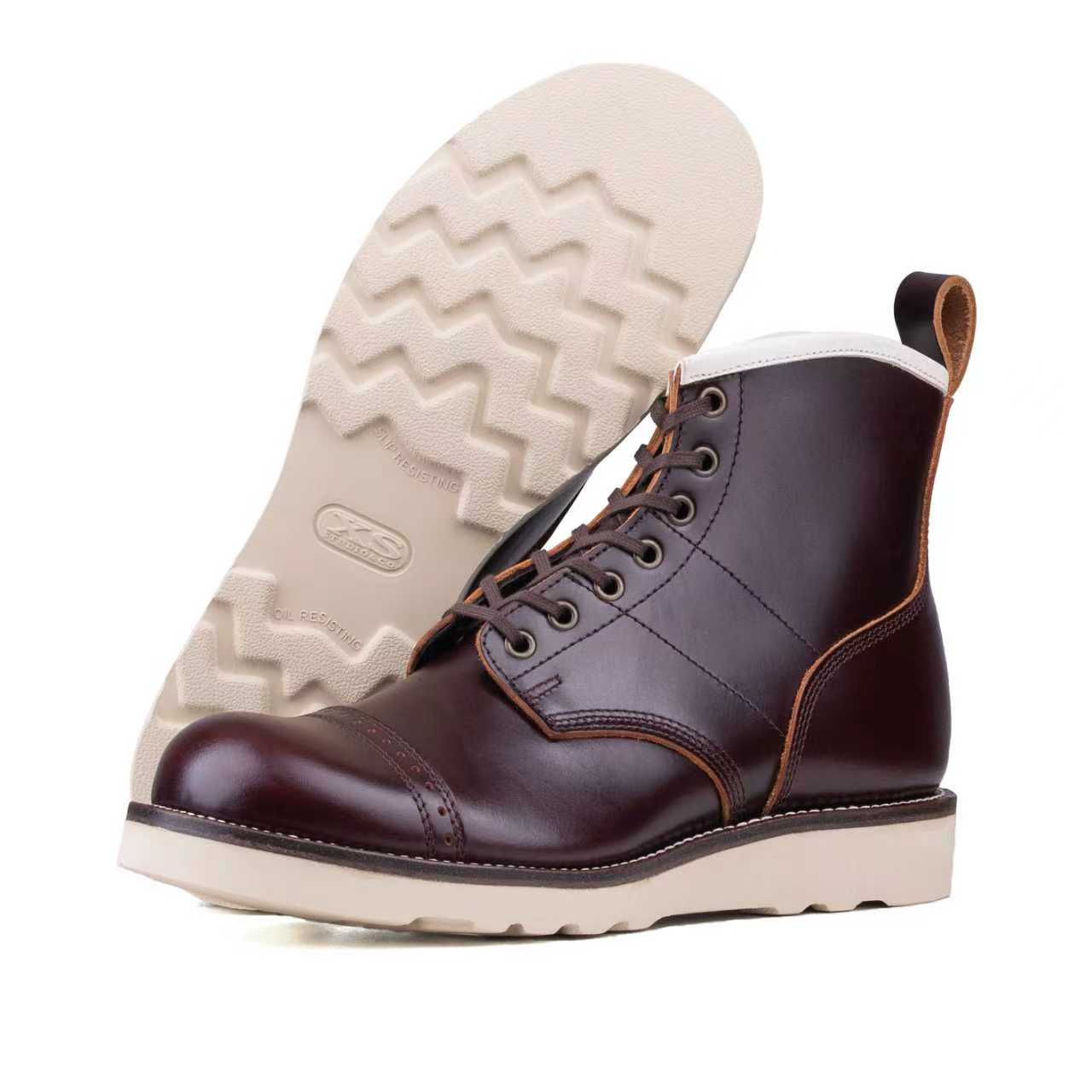 Munson City Paratroop Boot - luosjiet®boots - Wine TeaCore Smooth Cowhide