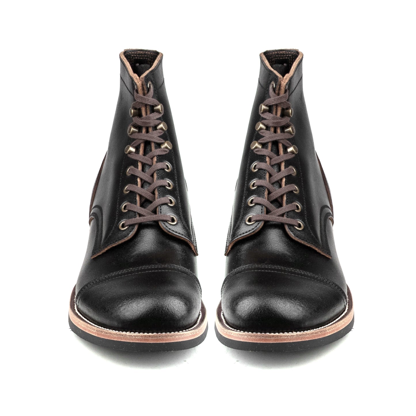 Munson CapToe Logging Boot -luosjiet®boots - Black Waxed Flesh
