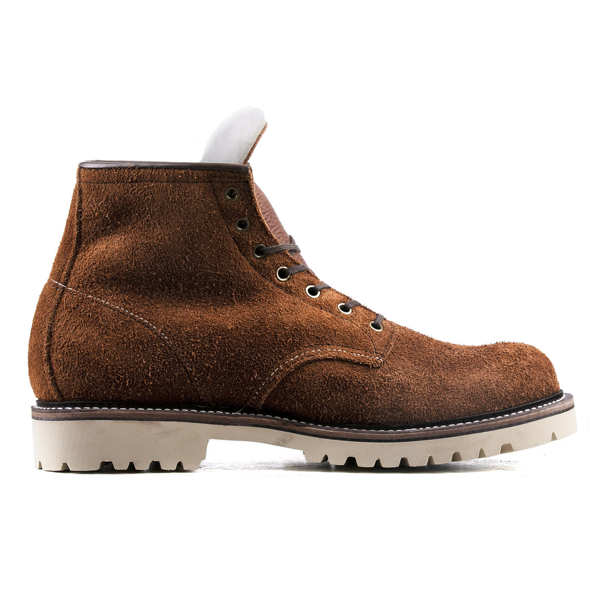 Plain Toe Woolen Boot -luosjiet®boots - Yellow Brown Oiled Cowhide Reverse