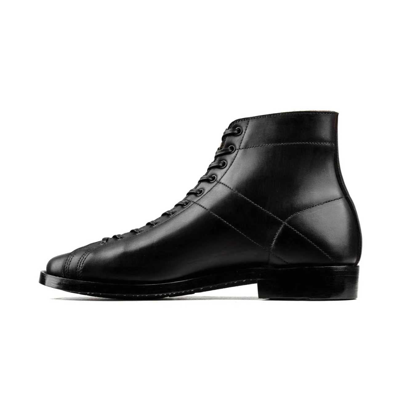 Boxing Boot B02 - luosjiet®boots MTO - Black TeaCore (Hand Dyed) Oiled Nubuck