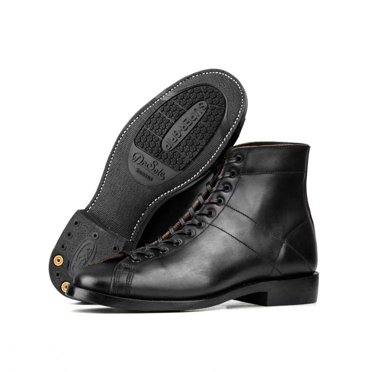 Boxing Boot B02 - luosjiet®boots MTO - Black TeaCore (Hand Dyed) Oiled Nubuck