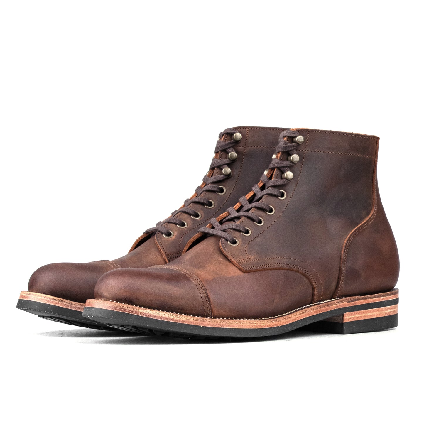 CapToe Service Boot -luosjiet®boots - Red Brown Crazy Horse Cowhide