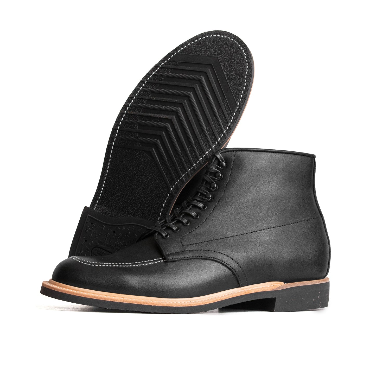 Indiana MocToe Boot - luosjiet®boots - Black Full Grain Cowhide