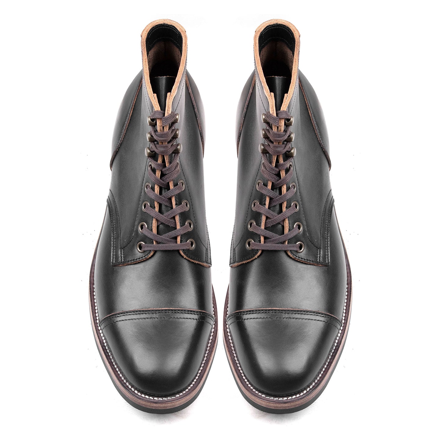 CapToe Service Boot -luosjiet®boots - Black TeaCore Full Grain Cowhide