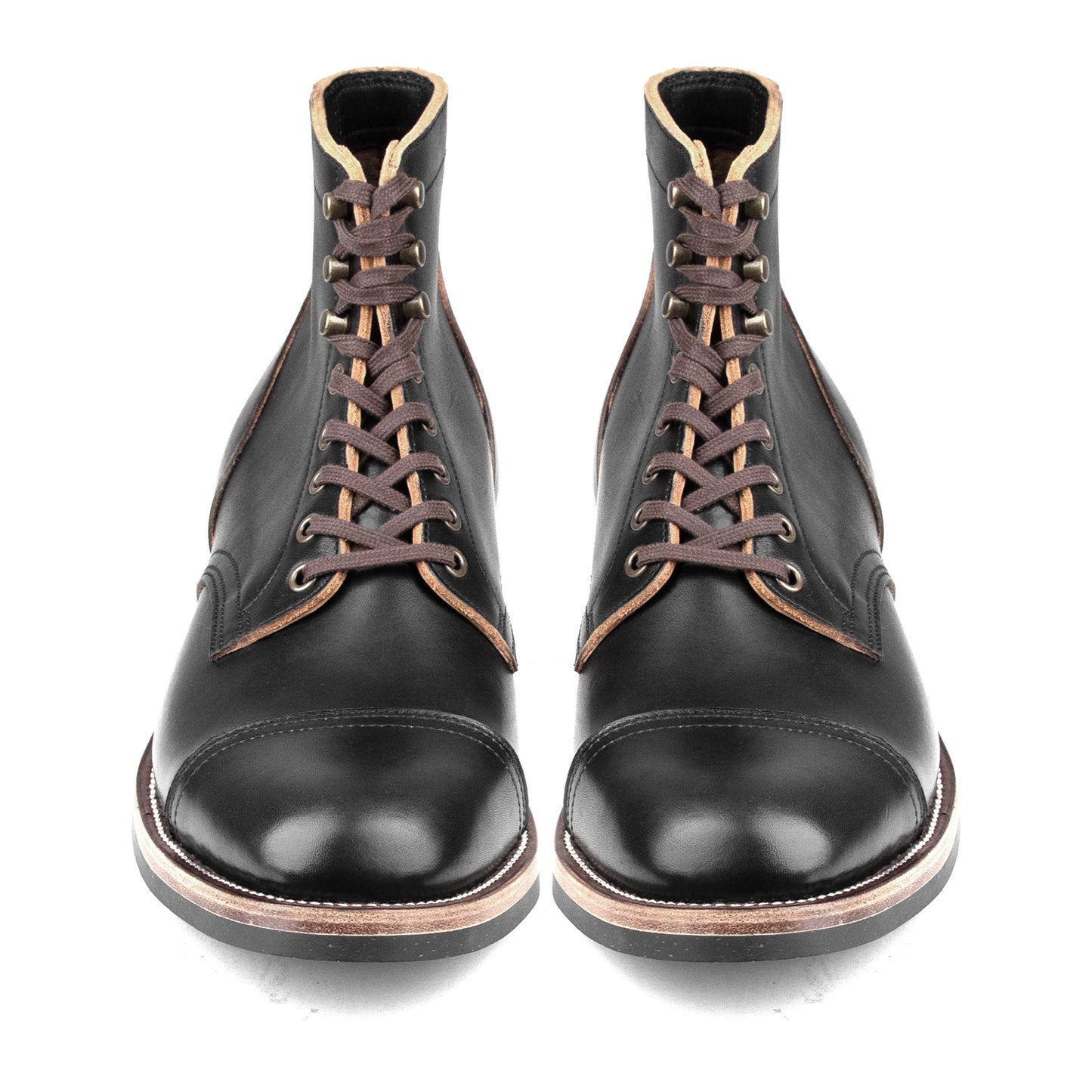 CapToe Service Boot -luosjiet®boots - Black TeaCore Full Grain Cowhide