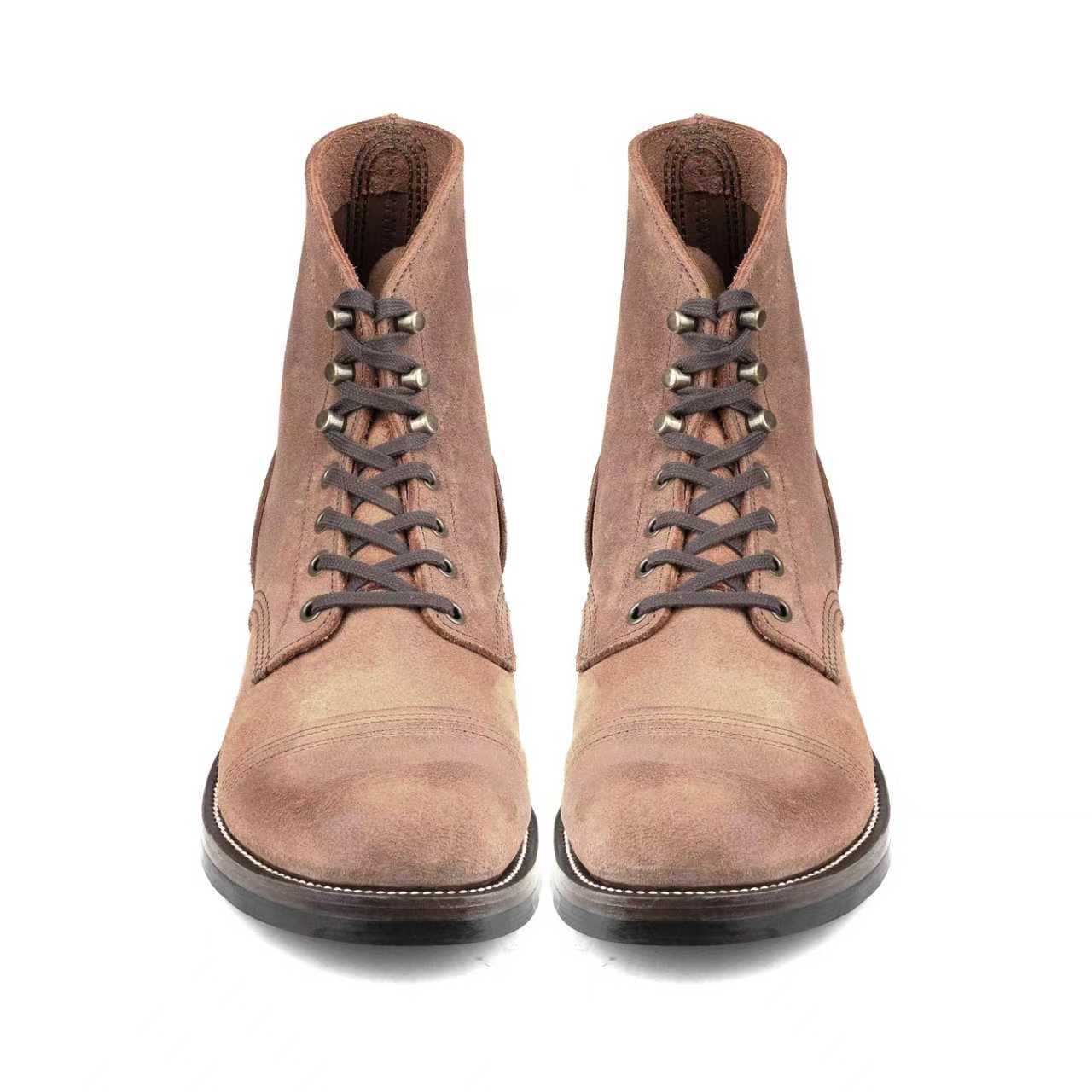Munson Paratroop Boots P01 - luosjiet®boots MTO - Tan Latigo Grain Cowhide Reverse