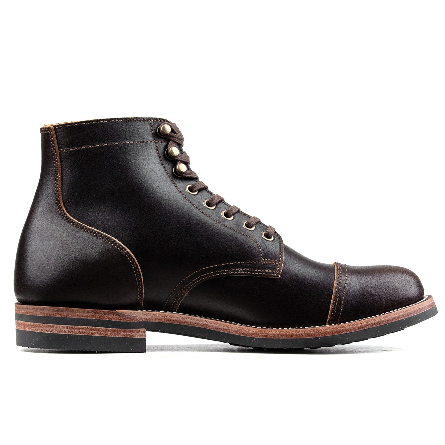 CapToe Service Boot -luosjiet®boots - Dark Brown Waxed Flesh