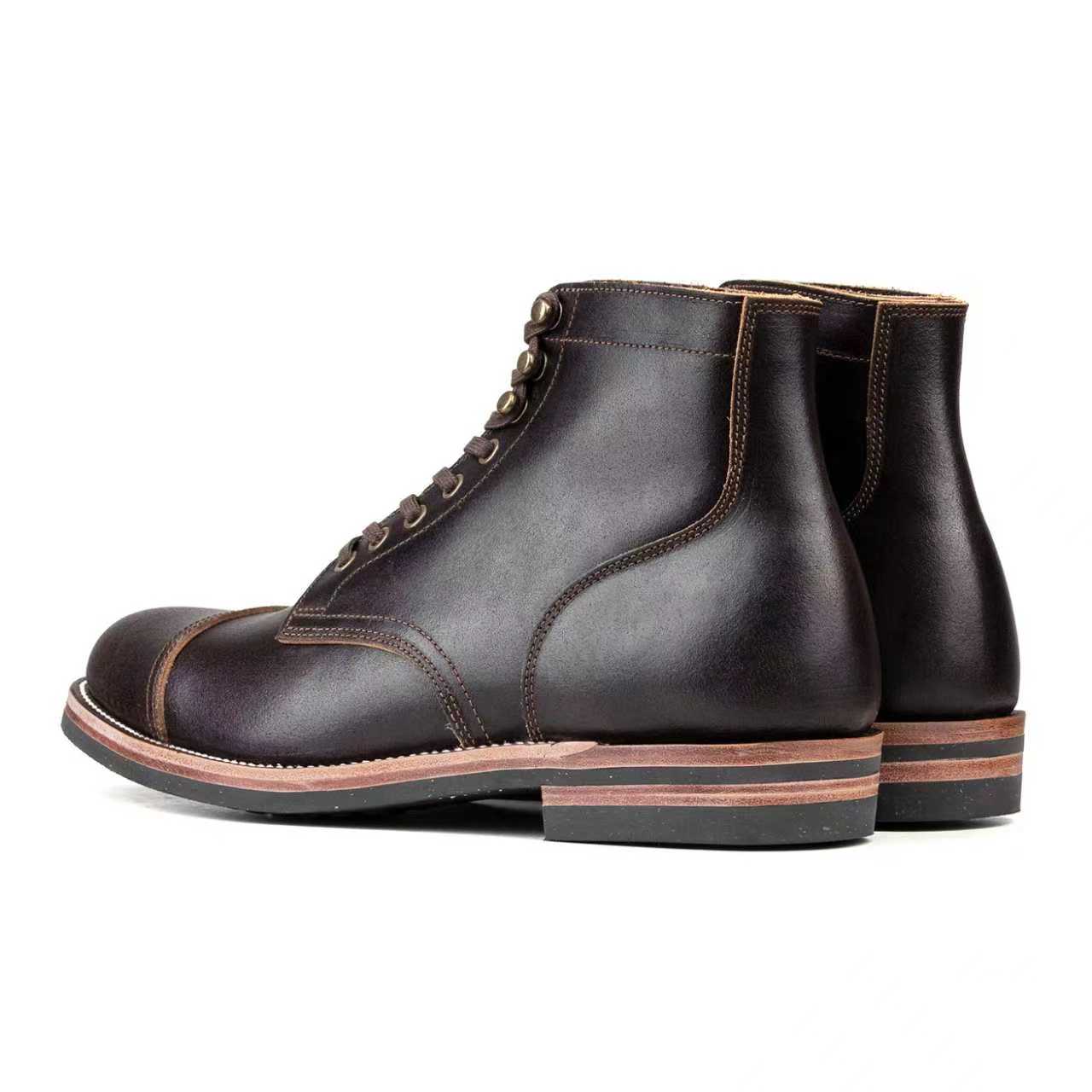 CapToe Service Boot -luosjiet®boots - Dark Brown Waxed Flesh