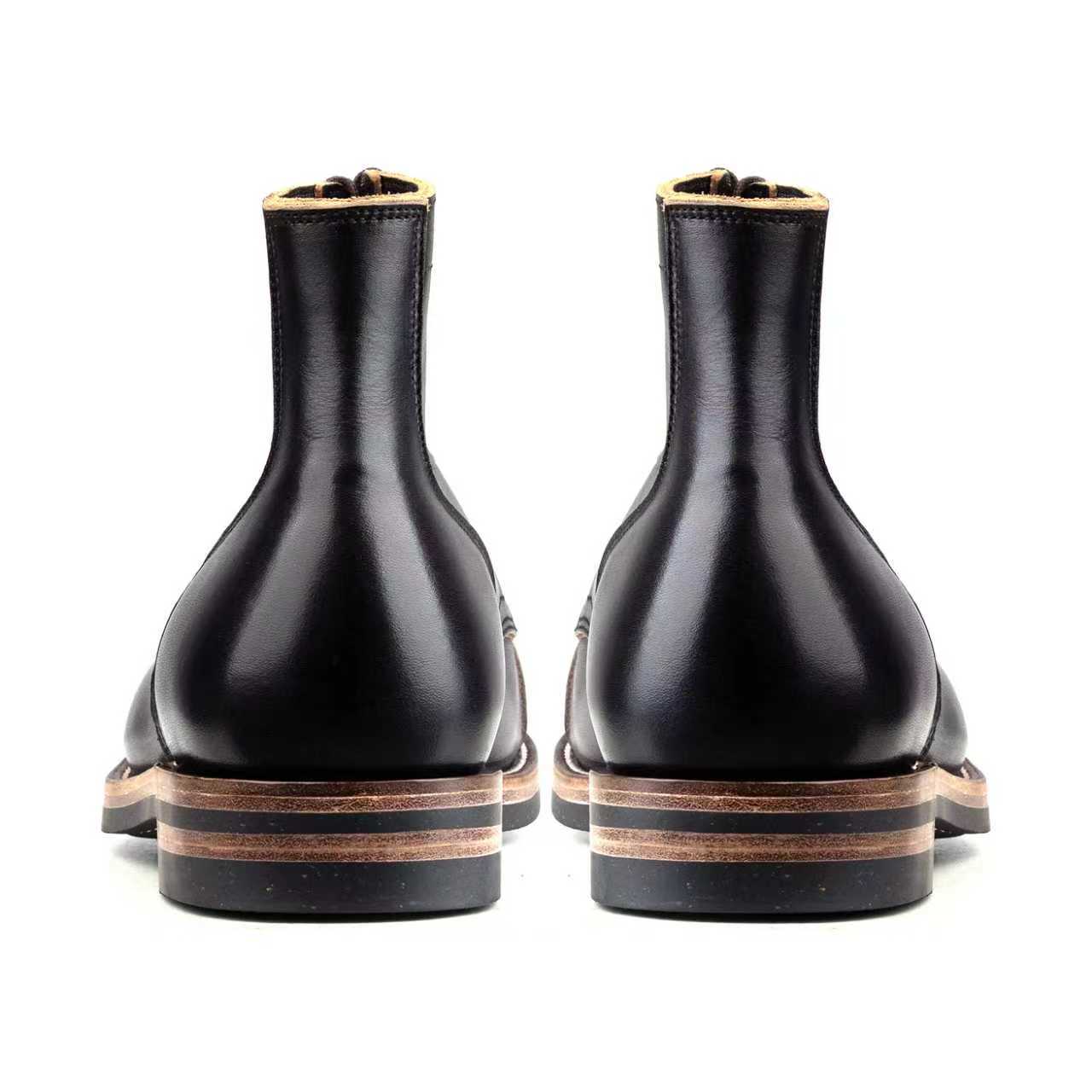 CapToe Service Boot -luosjiet®boots - Black TeaCore Full Grain Cowhide
