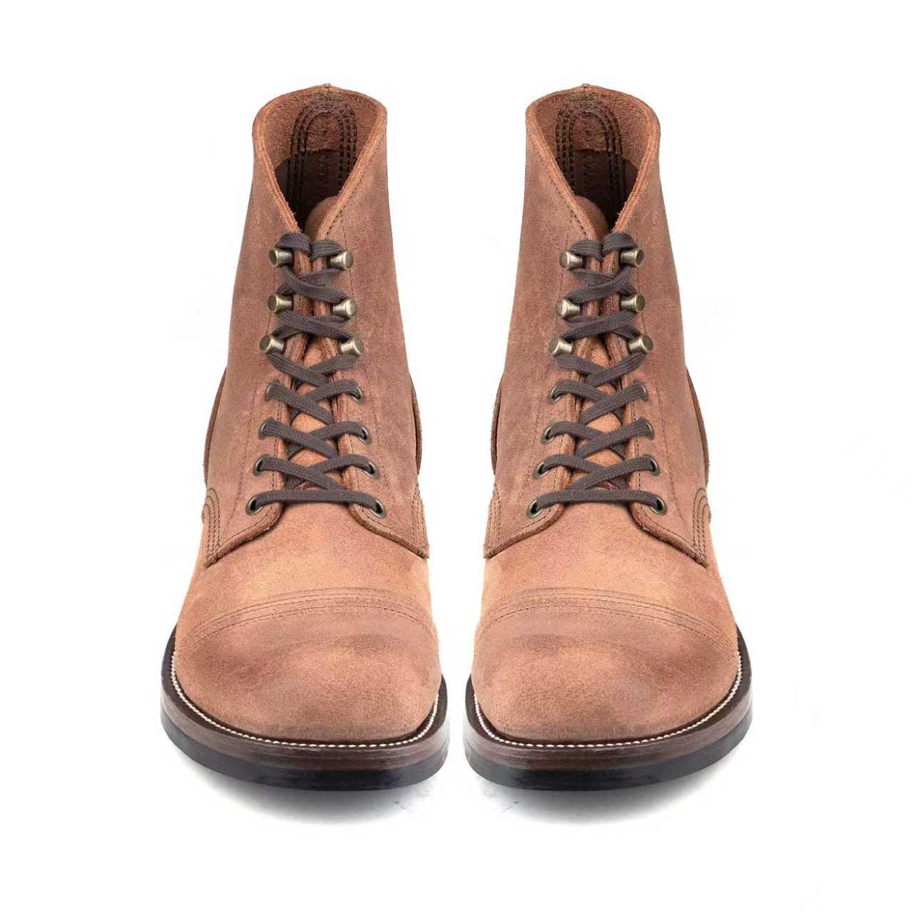 Munson Paratroop Boots P01 - luosjiet®boots MTO -  Tan Latigo Grain Cowhide Reverse