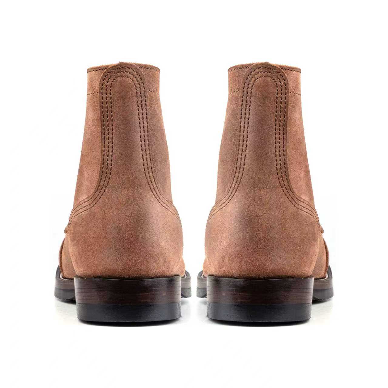 Munson Paratroop Boots P01 - luosjiet®boots MTO -  Tan Latigo Grain Cowhide Reverse
