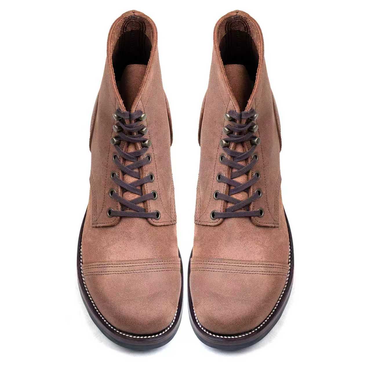 Munson Paratroop Boots P01 - luosjiet®boots MTO -  Tan Latigo Grain Cowhide Reverse