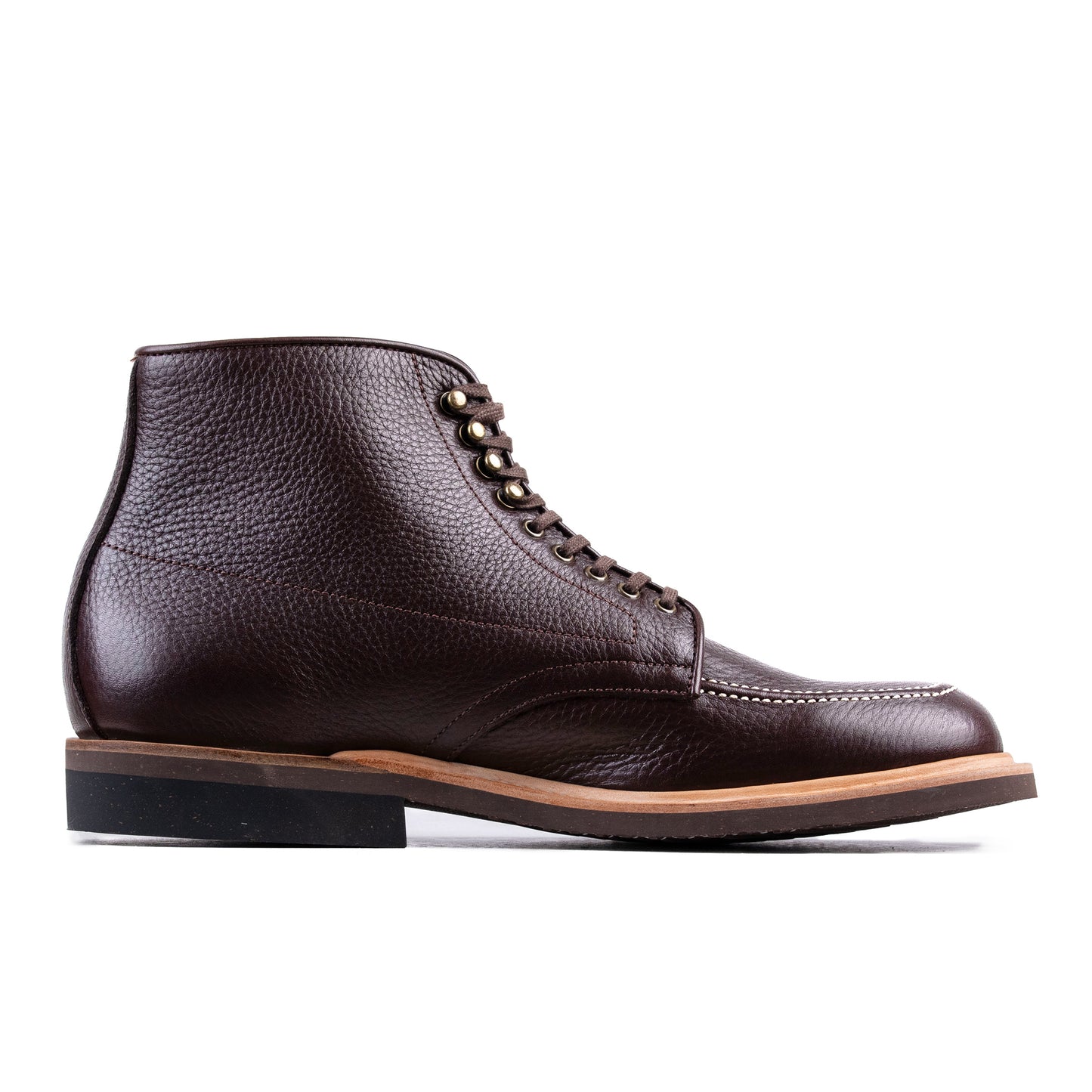 Indiana MocToe Boot - luosjiet®boots - Dark Brown Lychee pattern Cowhide