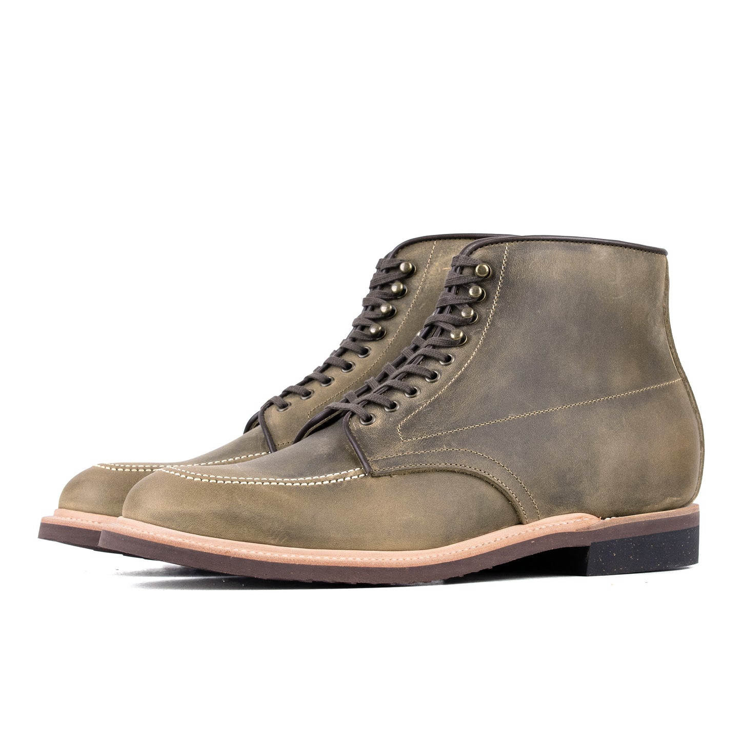Indiana MocToe Boot -luosjiet®boots - Olive oiled Nubuck(German)