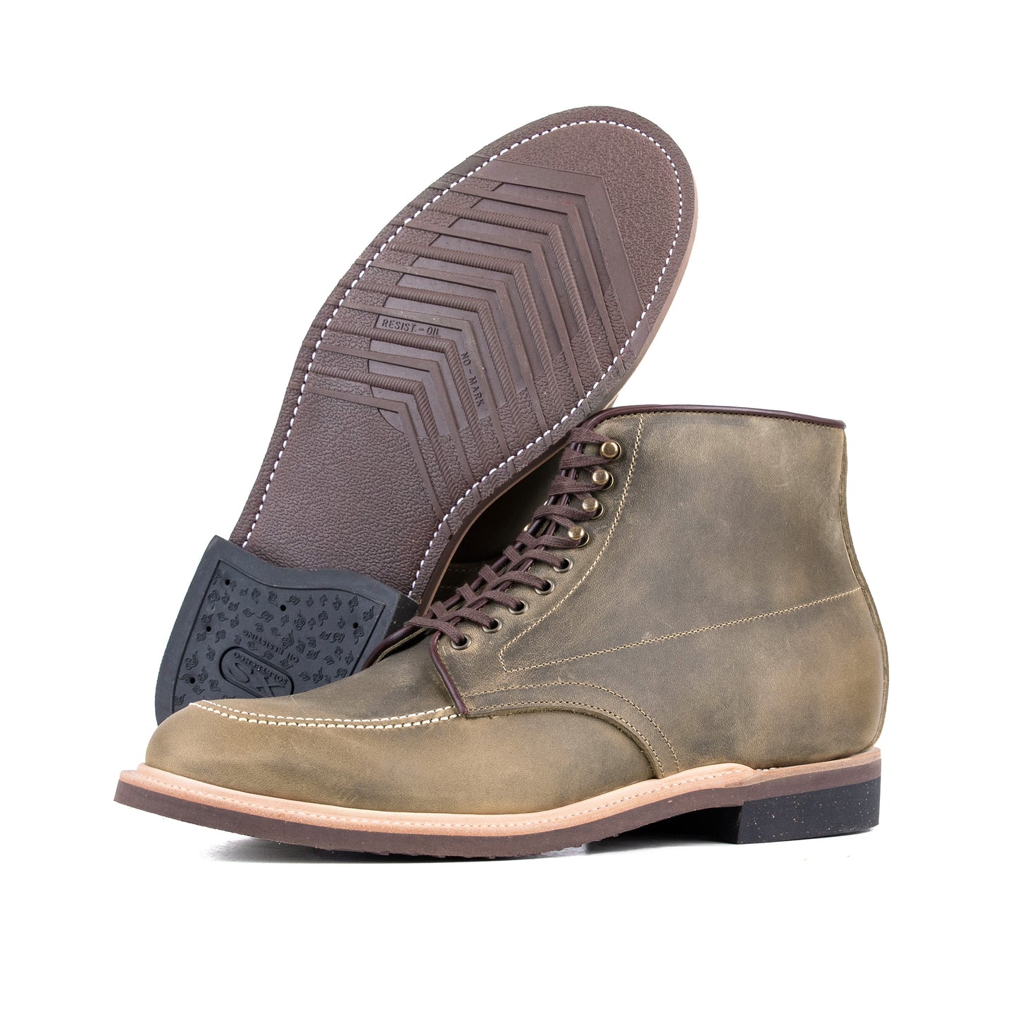 Indiana MocToe Boot -luosjiet®boots - Olive oiled Nubuck(German)