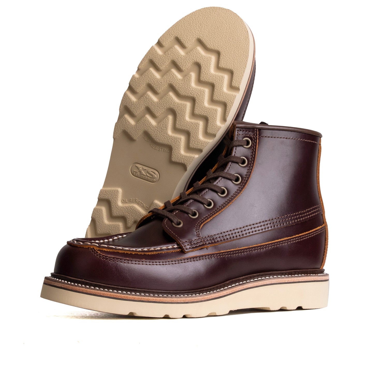 Rural MocToe Boot -luosjiet®boots - Wine TeaCore Smooth Cowhide