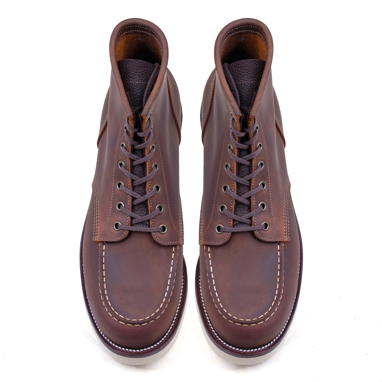 City MocToe Boot -luosjiet®boots - Crazy Horse Red Brown