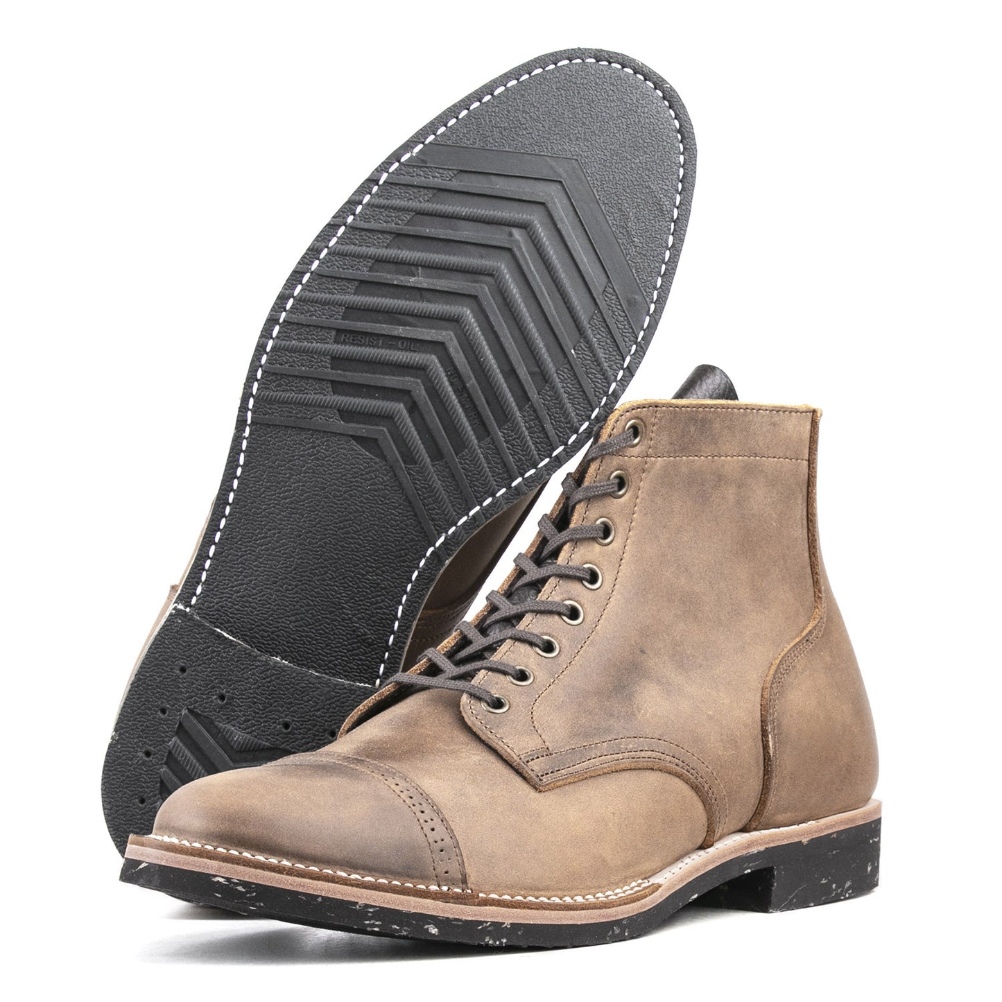 CapToe Service Boot(Brock) - luosjiet®boots - Tan Oiled Nubuck (German)