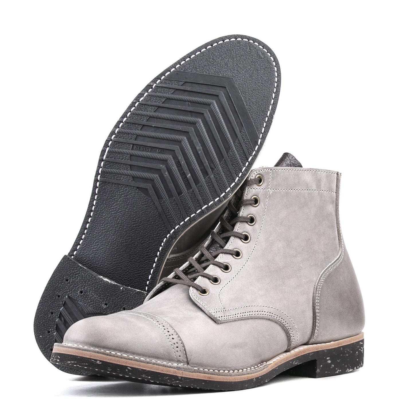 CapToe Service Boot(Brock) - luosjiet®boots - Grey Oiled Nubuck (German)