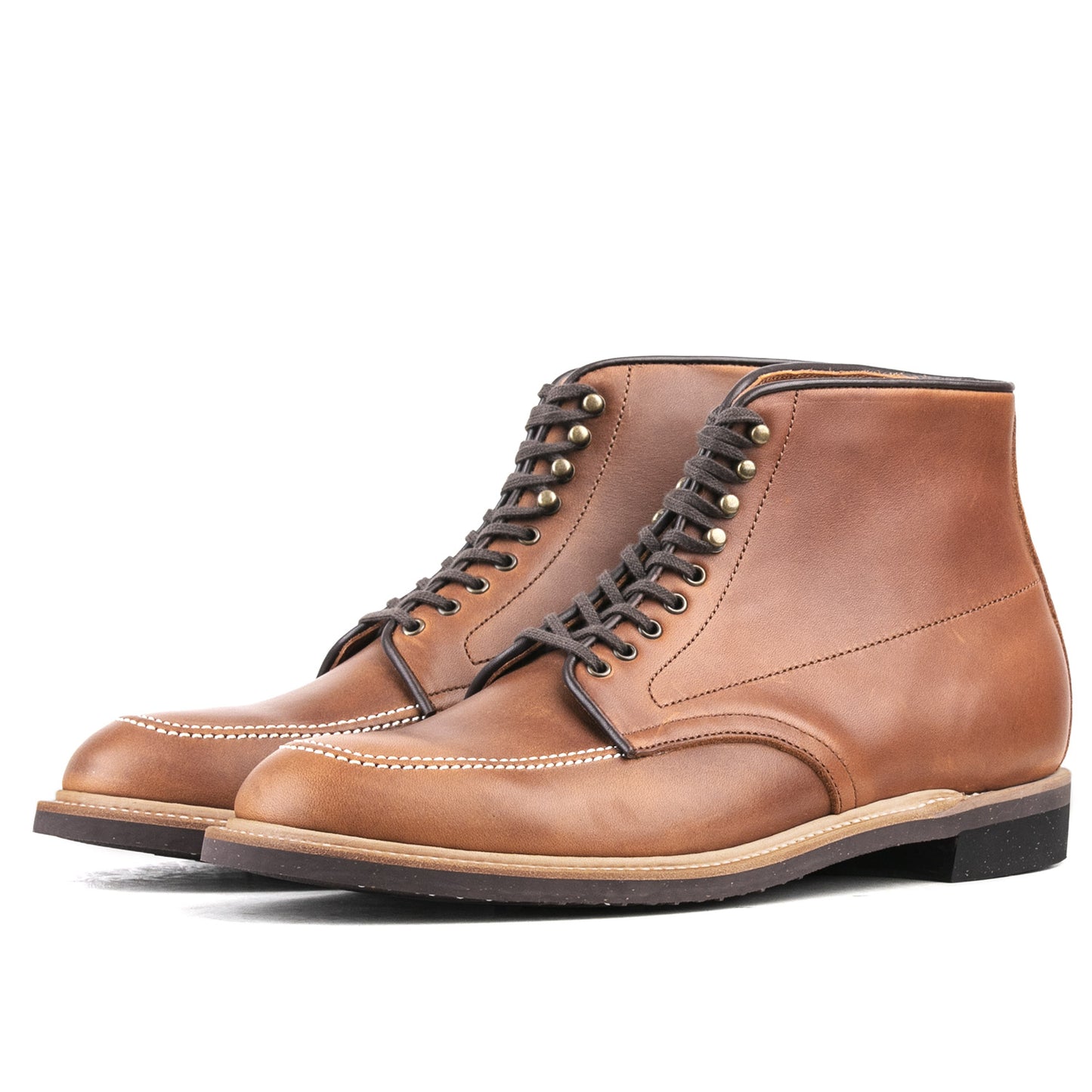 Indiana MocToe Boot - luosjiet®boots - AmberBrown Full Grain Cowhide