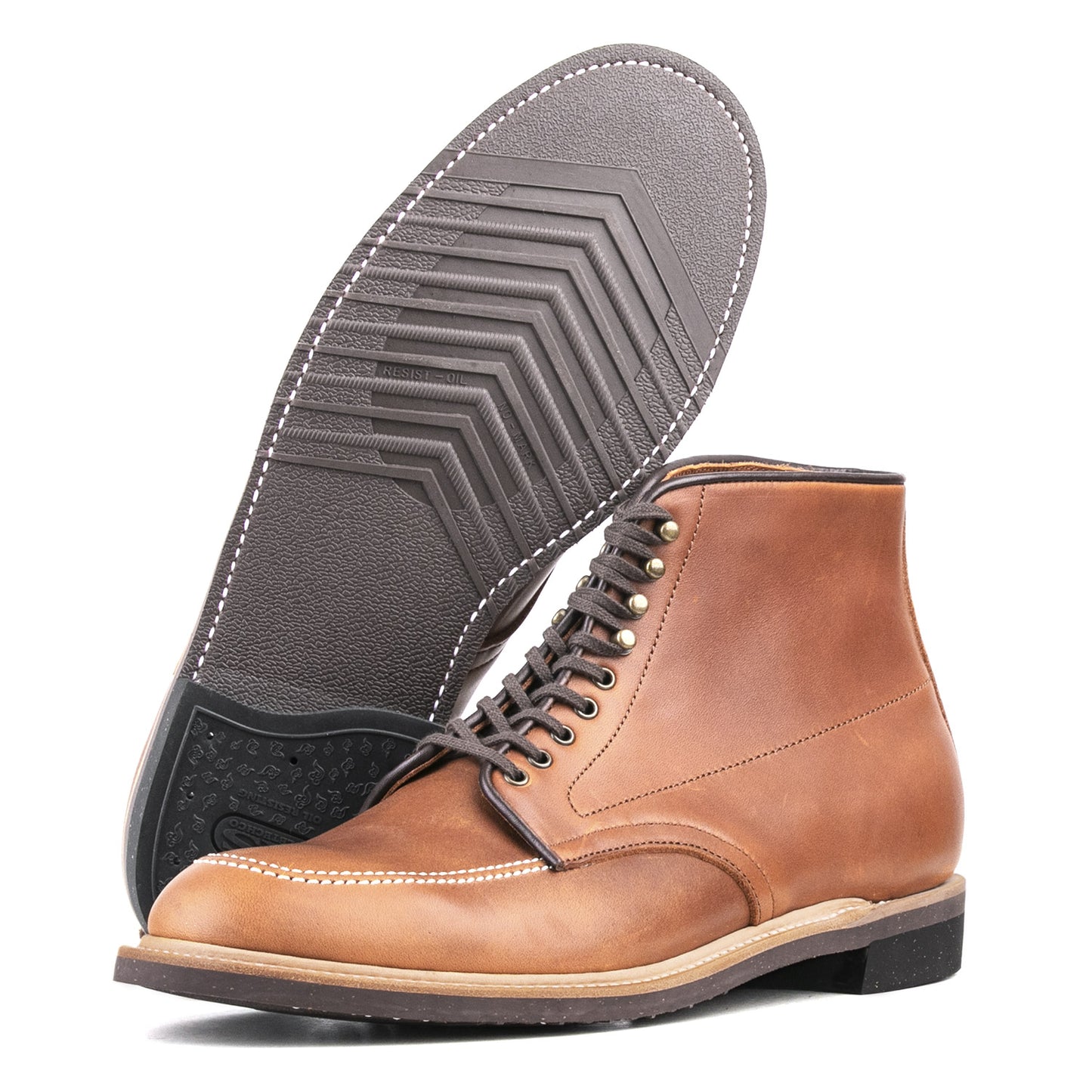 Indiana MocToe Boot - luosjiet®boots - AmberBrown Full Grain Cowhide