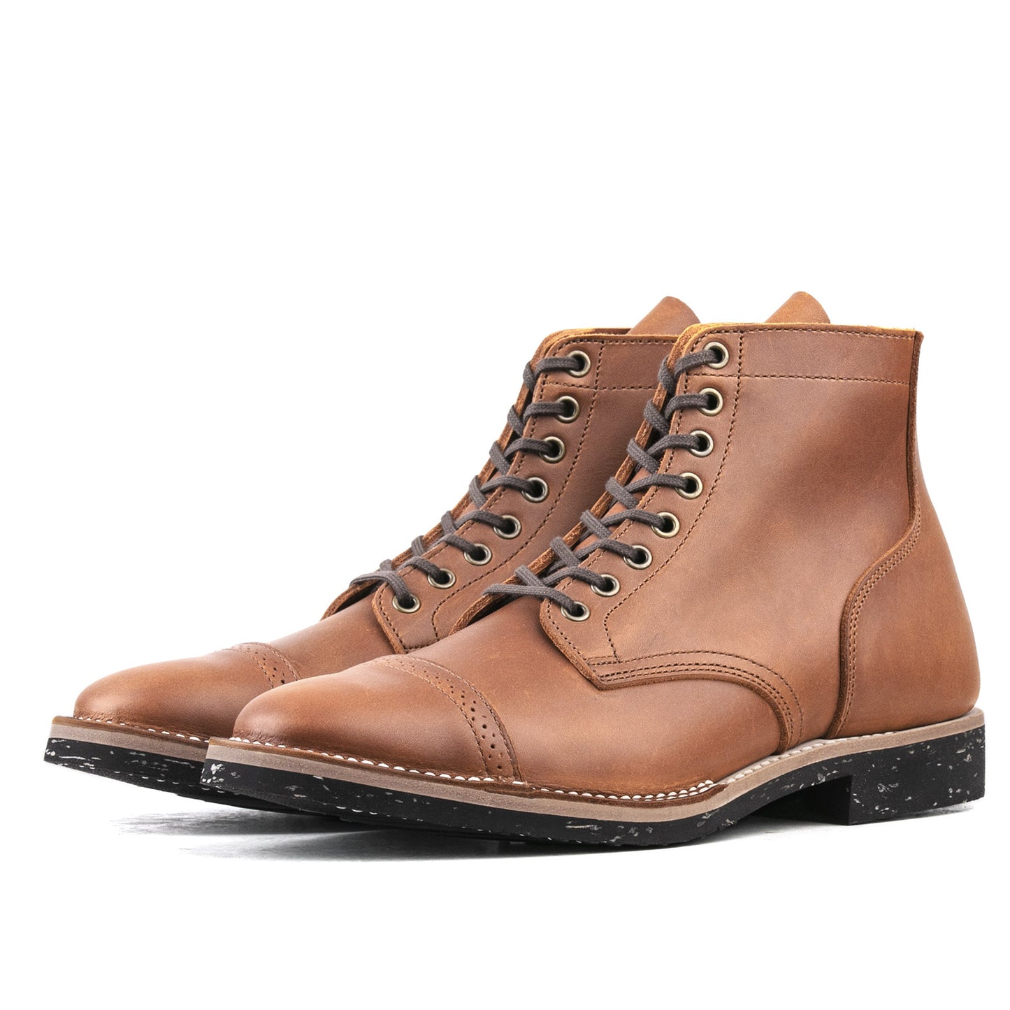 CapToe Service Boot(Brock) - luosjiet®boots - AmberBrown Full Grain Cowhide
