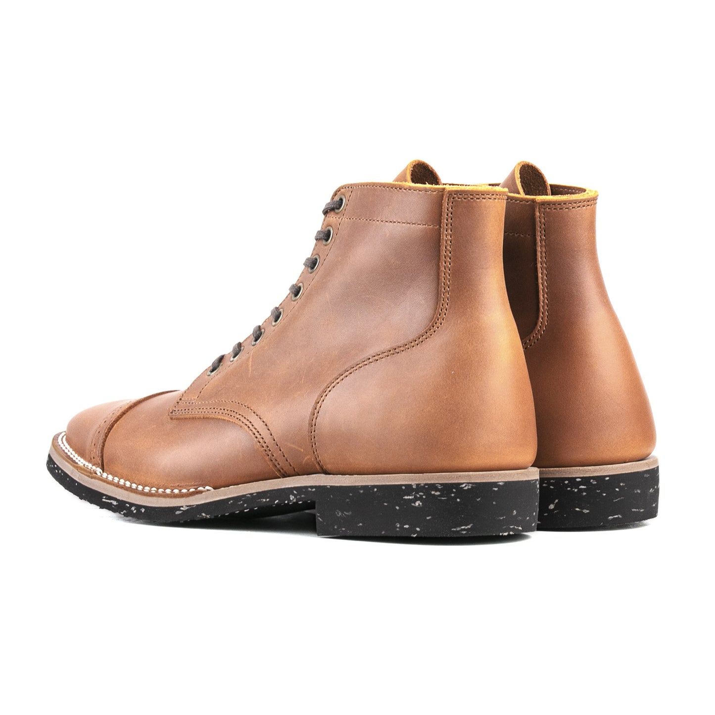 CapToe Service Boot(Brock) - luosjiet®boots - AmberBrown Full Grain Cowhide