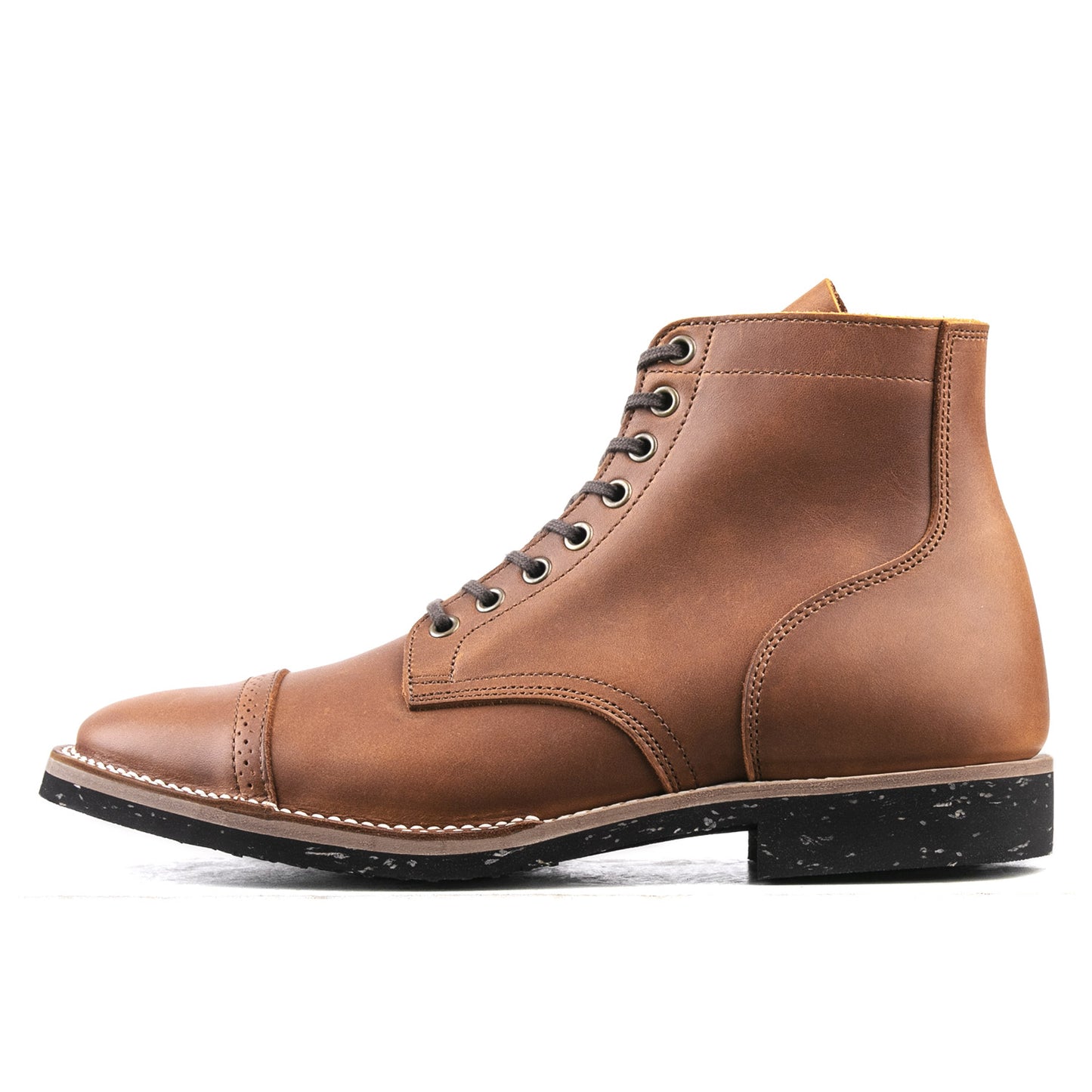 CapToe Service Boot(Brock) - luosjiet®boots - AmberBrown Full Grain Cowhide