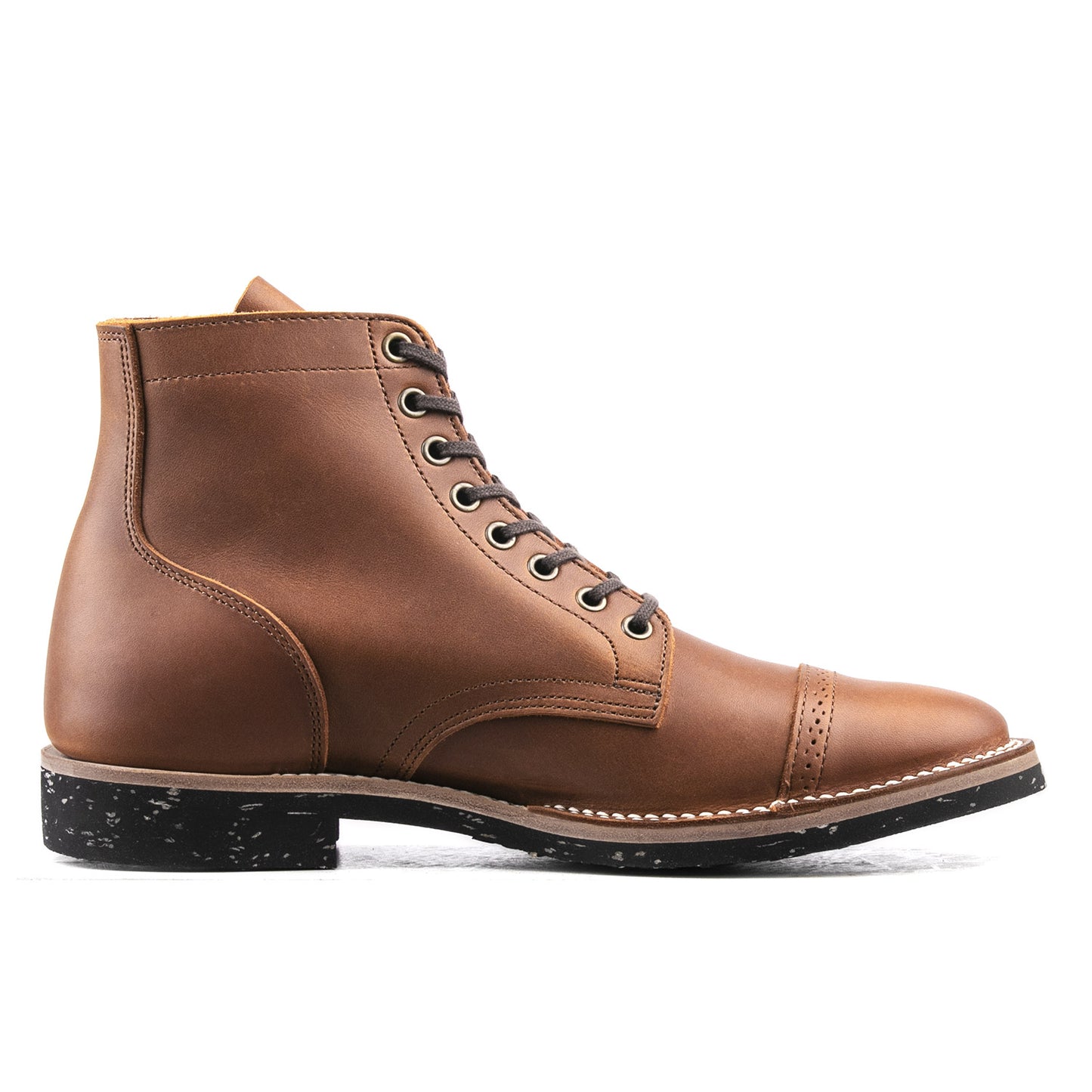 CapToe Service Boot(Brock) - luosjiet®boots - AmberBrown Full Grain Cowhide