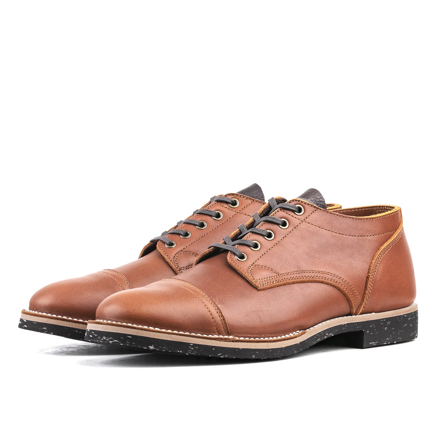 CapToe Service Shoe - luosjiet®shoes - AmberBrown Full Grain Cowhide