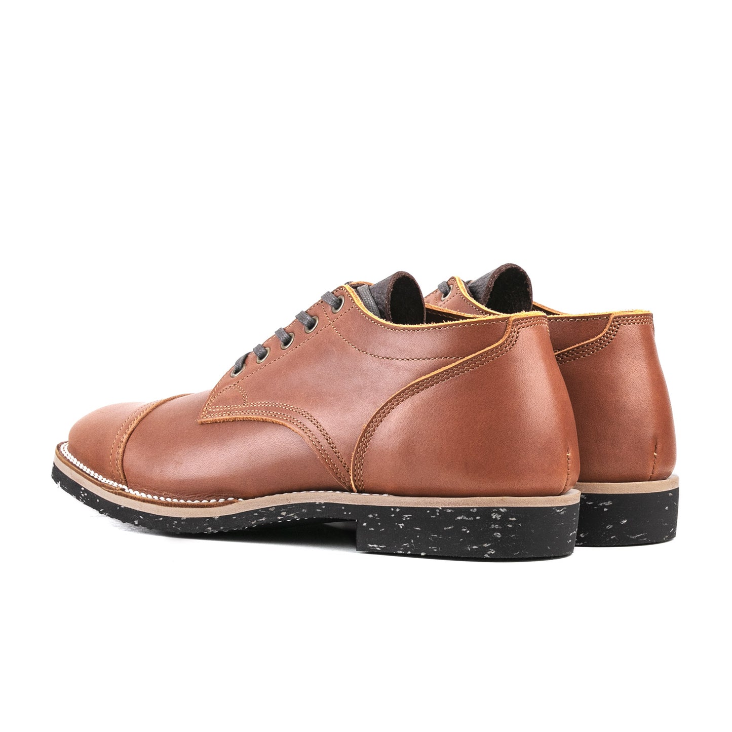 CapToe Service Shoe - luosjiet®shoes - AmberBrown Full Grain Cowhide