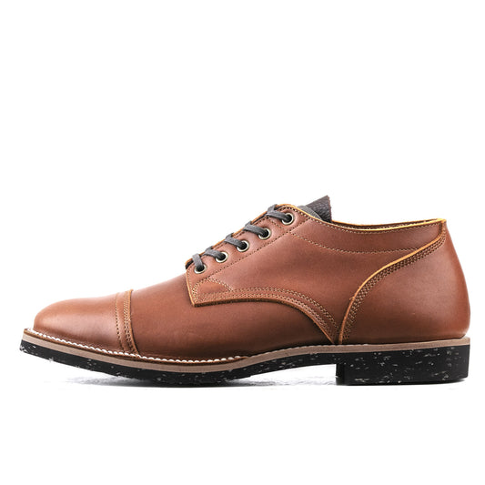 CapToe Service Shoe - luosjiet®shoes - AmberBrown Full Grain Cowhide