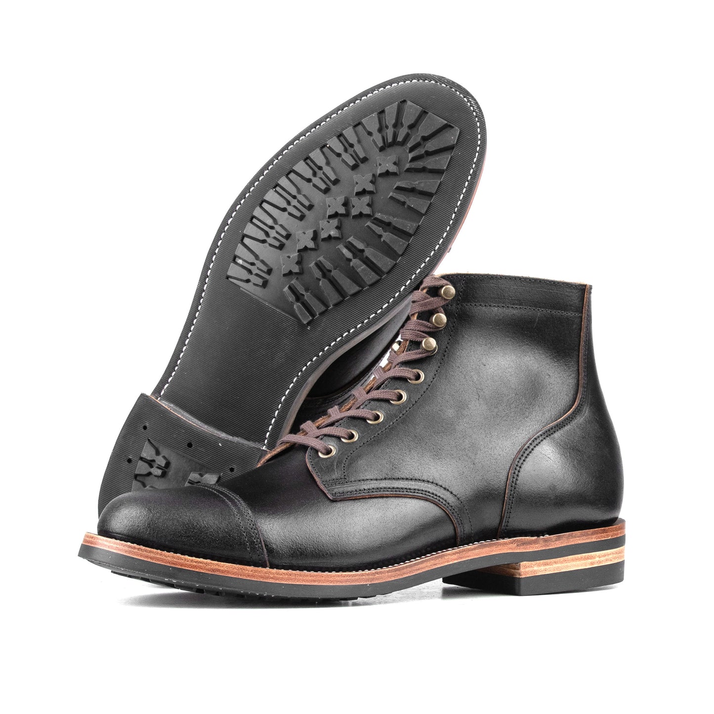 CapToe Service Boot -luosjiet®boots - Black Waxed Flesh