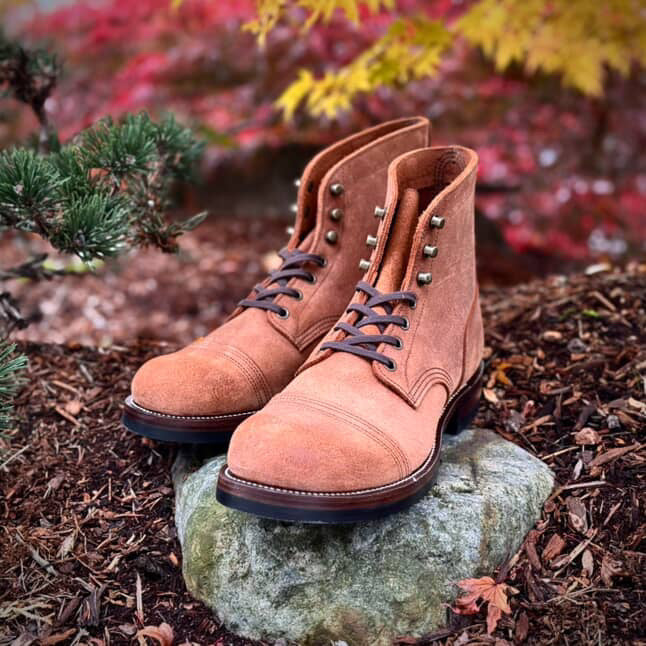 Munson Paratroop Boots P01 - luosjiet®boots MTO -  Tan Latigo Grain Cowhide Reverse