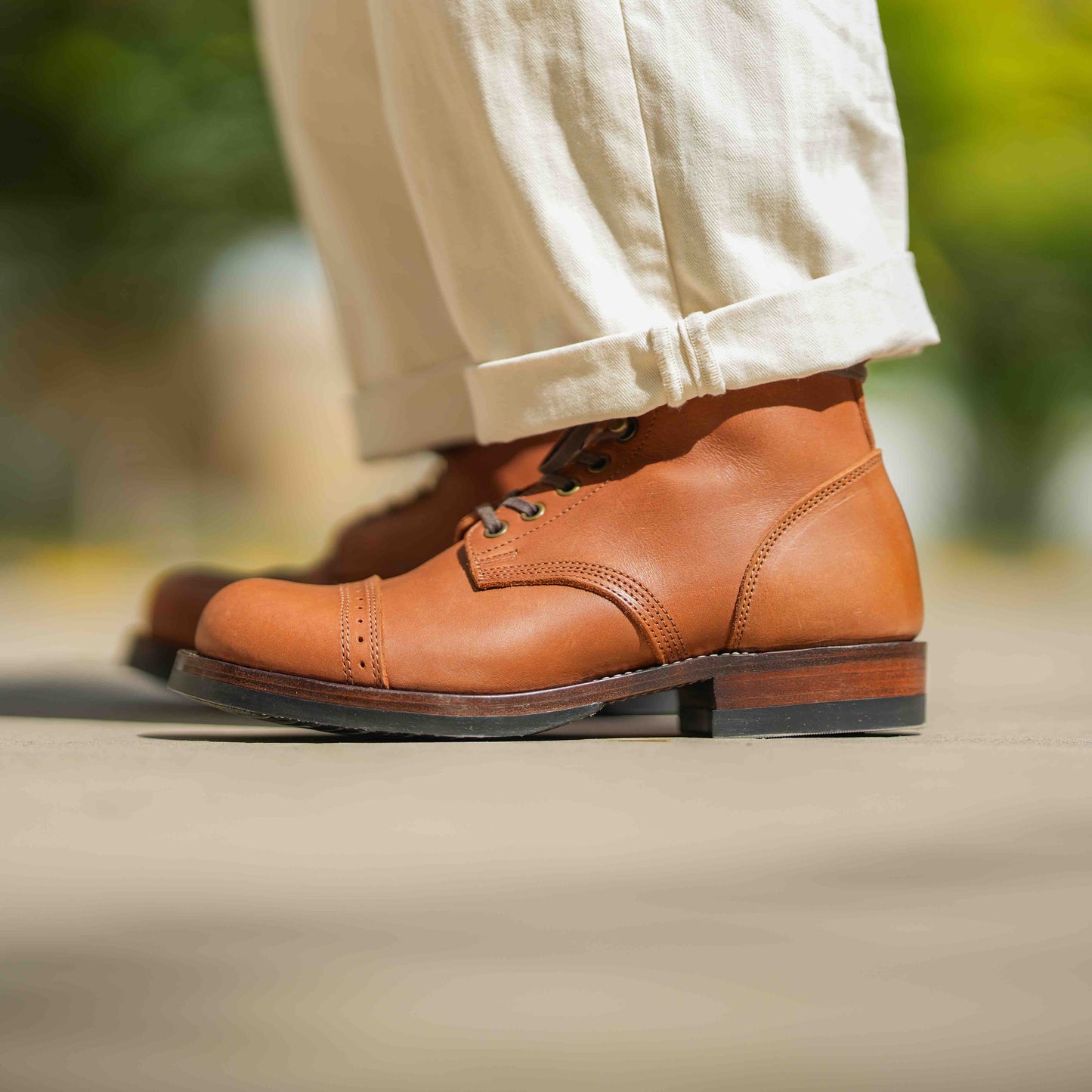 Munson Paratroop Boots P02 - luosjiet®boots MTO - Tan Latigo Grain Cowhide