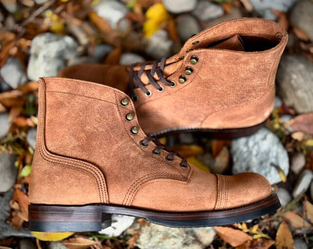 Munson Paratroop Boots P01 - luosjiet®boots MTO -  Tan Latigo Grain Cowhide Reverse