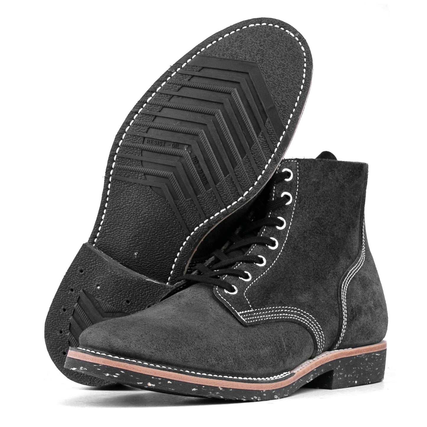 T.G.Escape Boondoker Boot - luosjiet®boots - Black Grain Cowhide Reverse(Short Hair)
