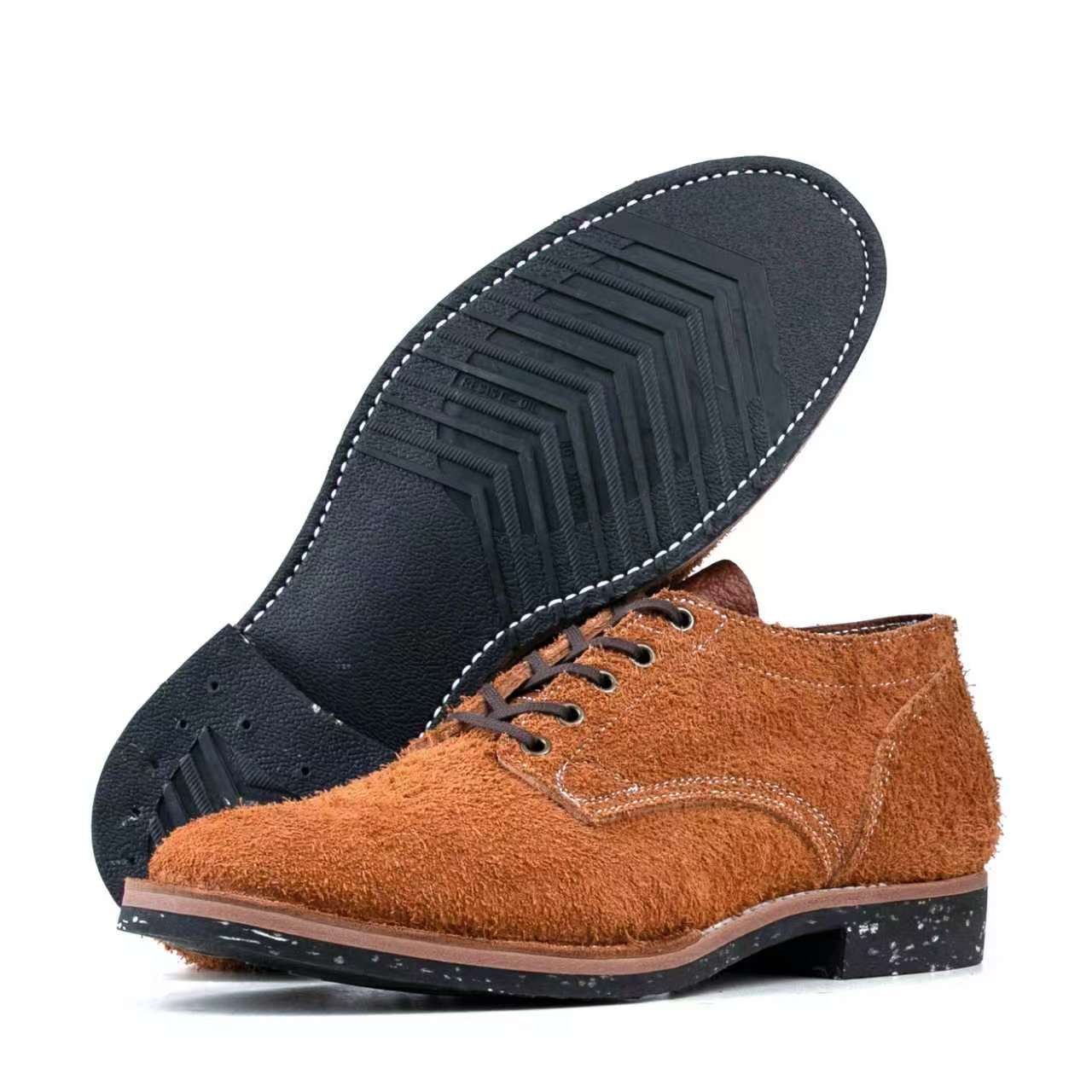 T.G.Escape Boondoker Shoes - luosjiet®boots - Yellow Brown Oiled  Cowhide Reverse(Long Hair)