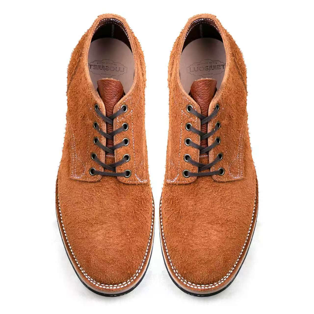 T.G.Escape Boondoker Shoes - luosjiet®boots - Yellow Brown Oiled  Cowhide Reverse(Long Hair)
