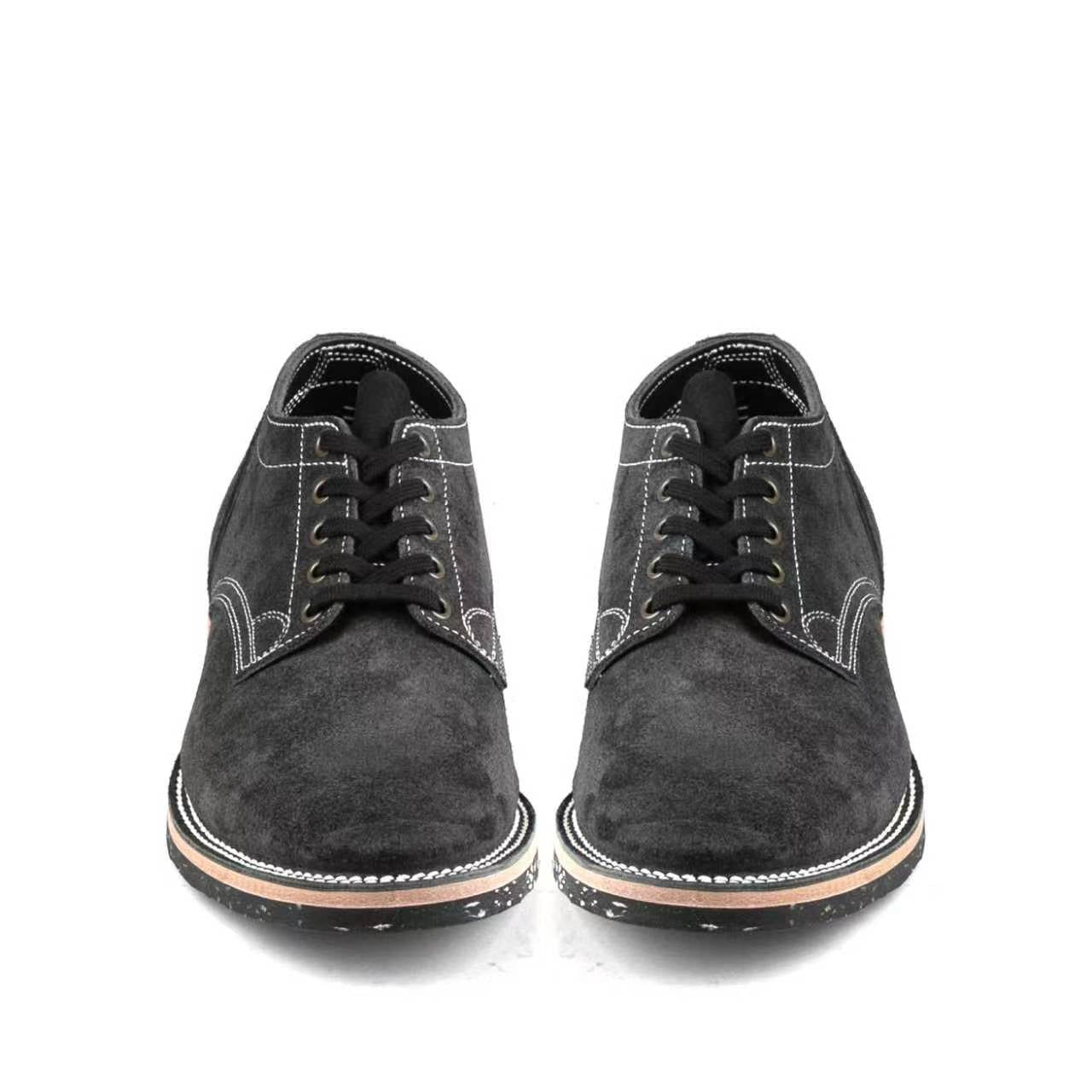 T.G.Escape Boondoker Shoes - luosjiet®boots - Black Grain Cowhide Reverse(Short Hair)