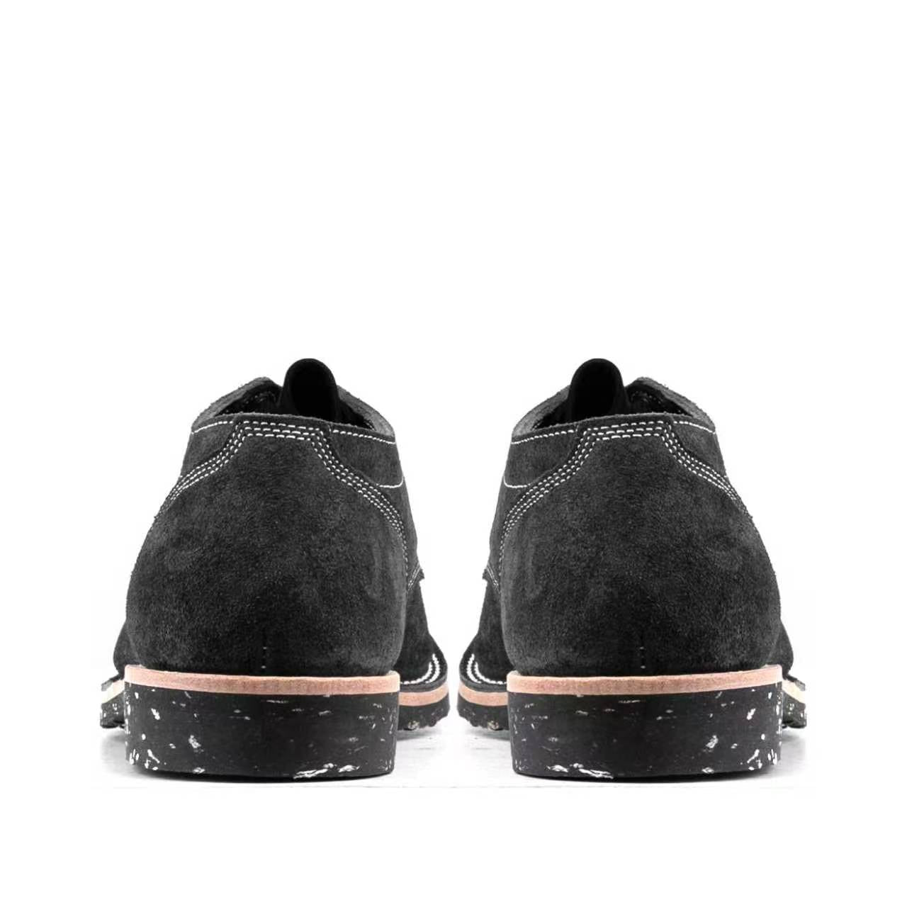 T.G.Escape Boondoker Shoes - luosjiet®boots - Black Grain Cowhide Reverse(Short Hair)