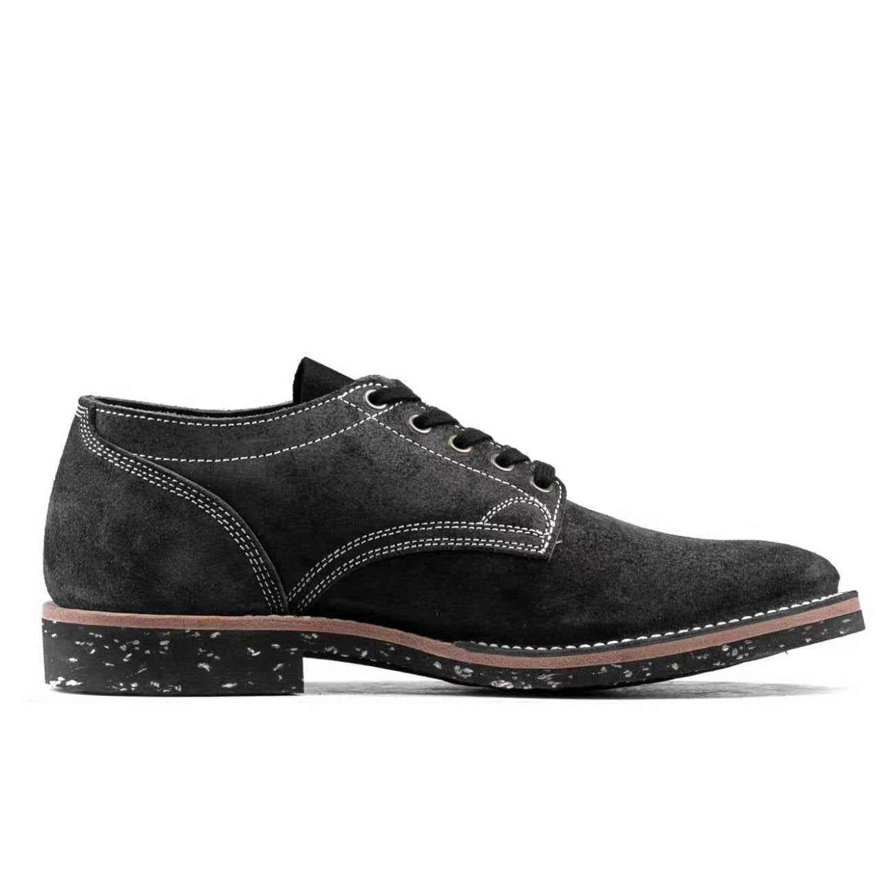 T.G.Escape Boondoker Shoes - luosjiet®boots - Black Grain Cowhide Reverse(Short Hair)